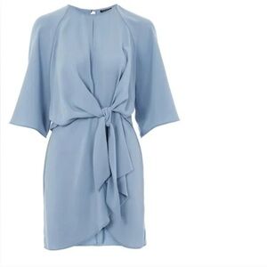 TopShop Nordstrom Size 8 US Mini Draped Knot Dress Blue